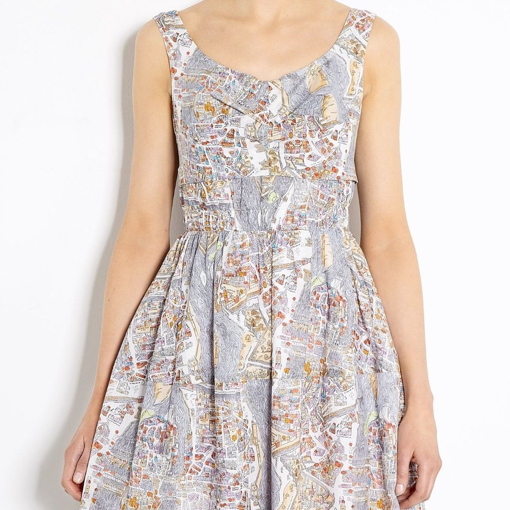 Carven Paris map dress FR 36 US 2-4 XS S